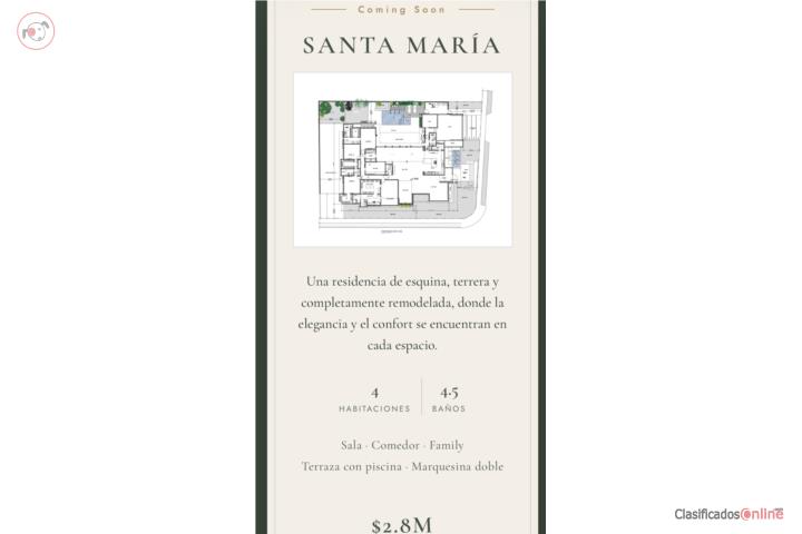 Coming Soon to Inventory - Santa María Community